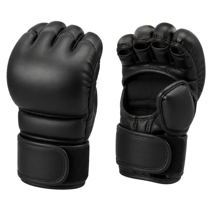 Illustration neutre d’une paire de gants de sparring MMA noirs